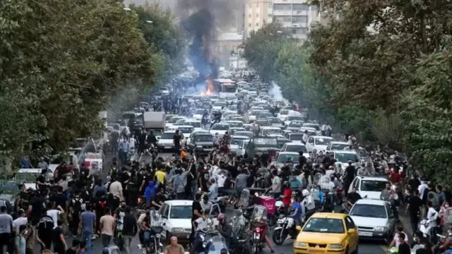 جانب من المظاهرات في إيران
