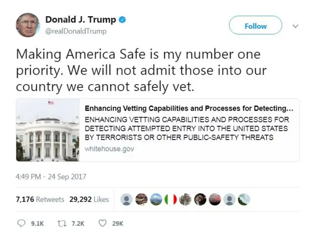 डोनल्ड ट्रंप का ट्वीट