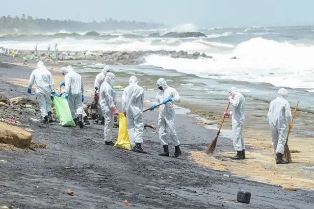 Singapore-registered container ship MV X-Press Pearl