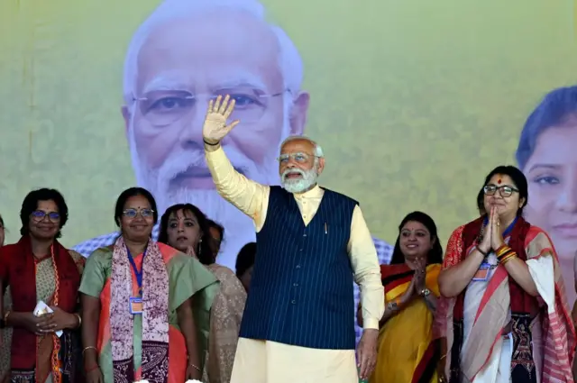 উত্তর ২৪ পরগণায় প্রধানমন্ত্রীর সভার ছবি। 