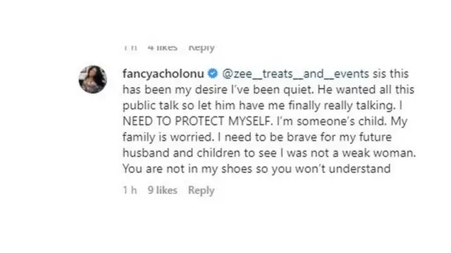 Screengrab from Fancy's post