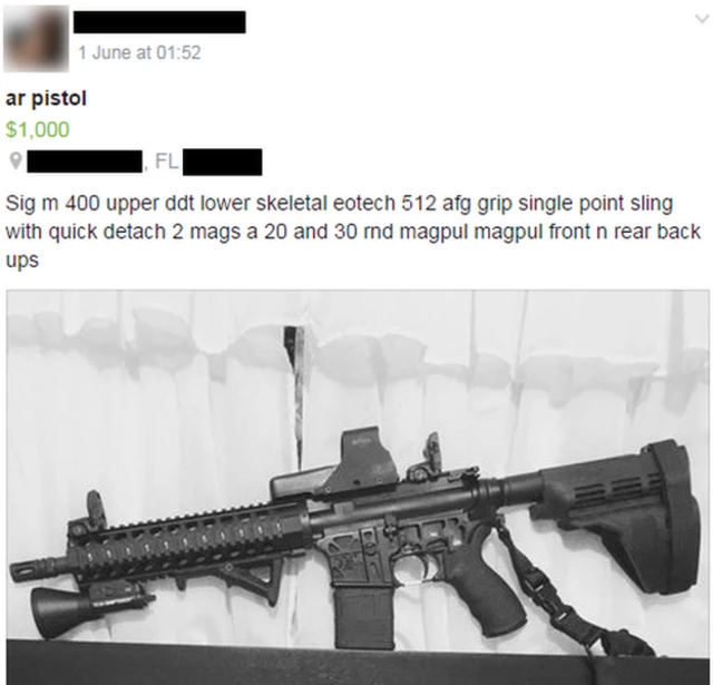 Rifle de asalto en Facebook