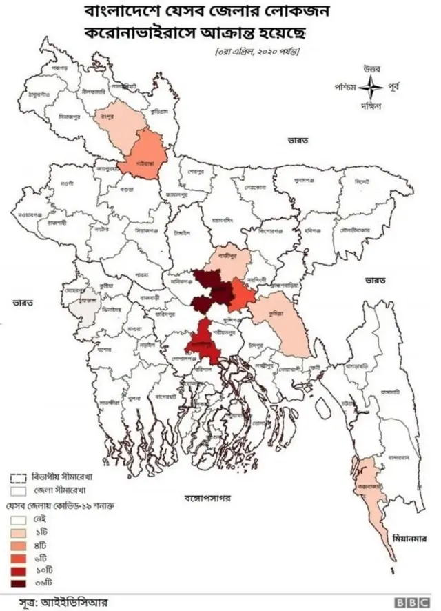 যেসব জেলায় কোভিড শনাক্ত