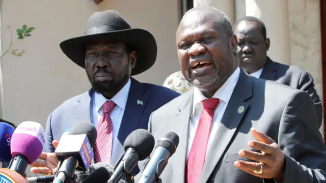 Riek Machar, tsohon shugaban Sudan ta Kudu kuma shugaban ƴantawaye tare da Salva Kiir 
