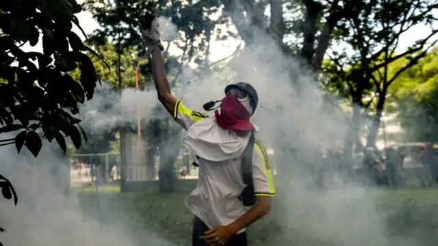 Manifestante en Caracas