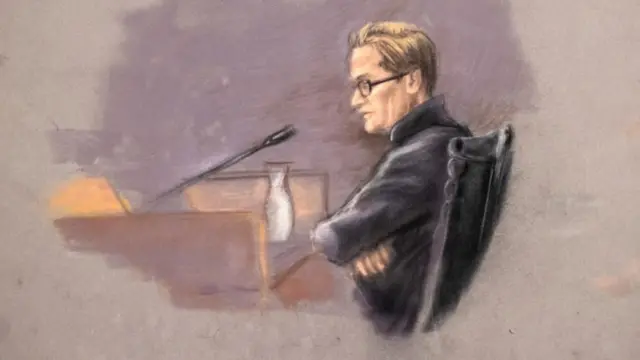 Un dibujo de Marius Borg Høiby en su juicio en Oslo