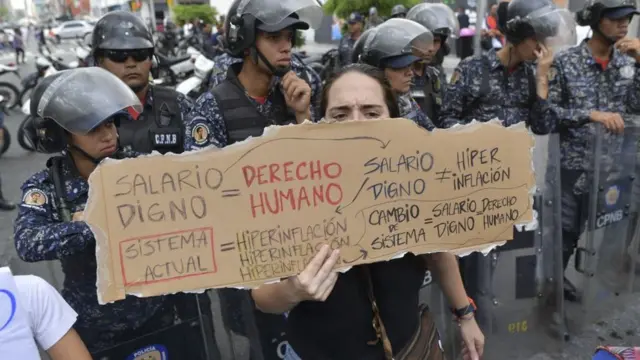 Protesta en Caracas, en noviembre de 2018