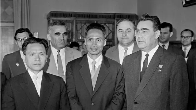 Thủ tướng Phạm Văn Đồng và TBT Leonid Brezhnev trong chuyến thăm Liên Xô năm 1961 của ông Phạm Văn Đồng