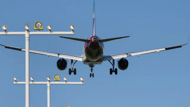 самолет на взлетной полосе