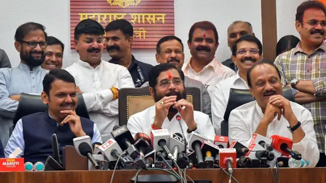 देवेंद्र फडणवीस, एकनाथ शिंदे और अजित पवार.