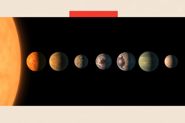 Ce concept d'artiste montre à quoi pourrait ressembler le système planétaire TRAPPIST-1.
