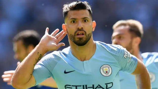 Sergio Aguero dey celebrate goal