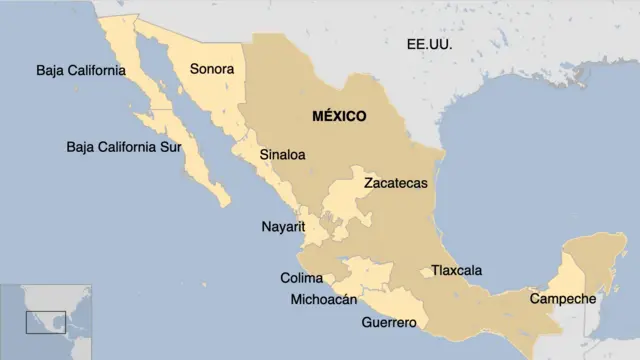 Mapa de gubernaturas para Morena