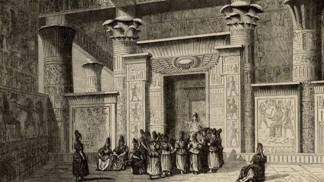 Pitágoras junto a sacerdotes egipcios