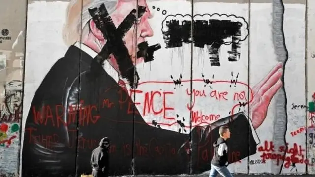 Grafiti di Bethlehem di Tepi Barat.
