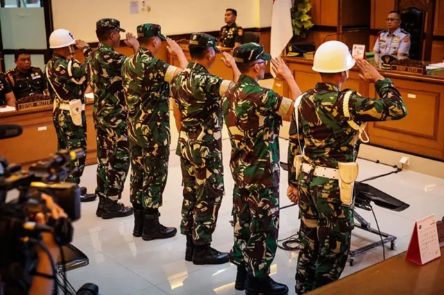 Terdakwa penyerangan kepada Andrie Yunus di peradilan militer.