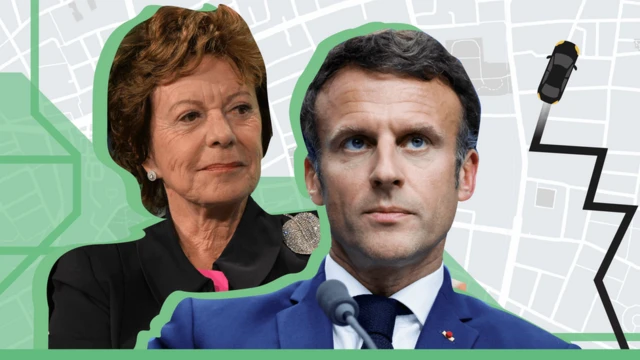 Neelie Kroes and Emmanuel Macron