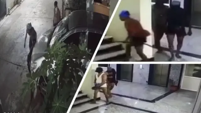 આંધ્ર પ્રદેશમાં ચોરી કરતી વખતે સીસીટીવીમાં કેદ થયેલા ચડ્ડી ગૅંગના સભ્યો