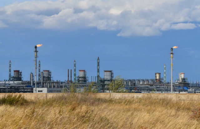 Warshada farsamaynta gaaska ee Gazprom ee gobolka Orenburg ee Ruushka sanadka 2023 ayaa la sawiray 