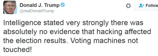 डोनल्ड ट्रंप का ट्वीट