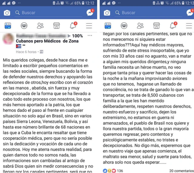 Comentario de médicos.