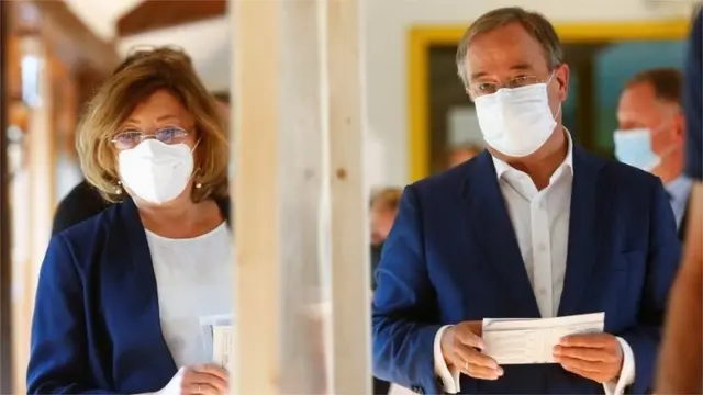 Christian Democratic Union (CDU) leader and top candidate for chancellor Armin Laschet and his wife Susanne Laschet