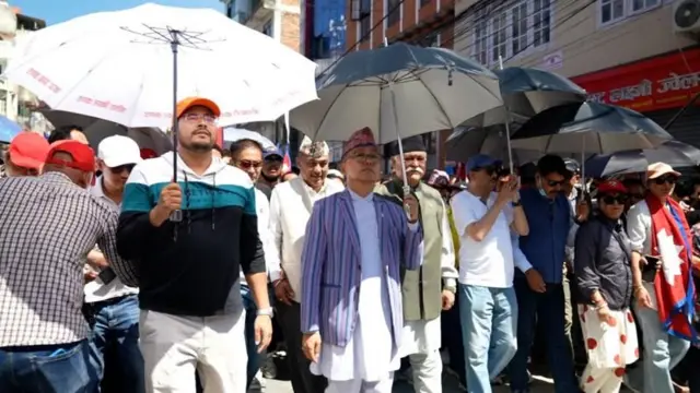 जेठ १५ मा आयोजित विरुद्ध प्रदर्शनमा राजावादी नेताहरू