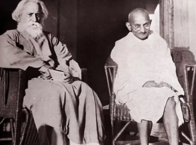மகாத்மா காந்தியுடன் ரவீந்திரநாத் தாகூர்