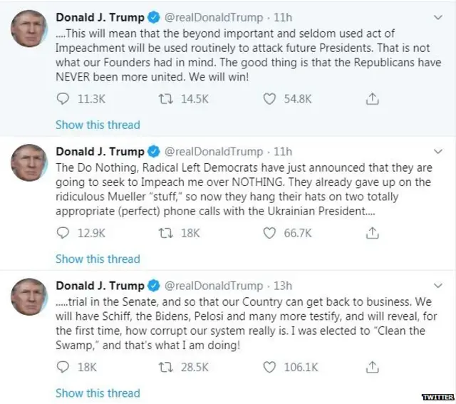 डोनाल्ड ट्रंप ट्वीट