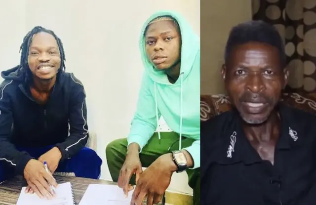 Aworan Mohbad, Naira Marley ati Baba Mohbad 