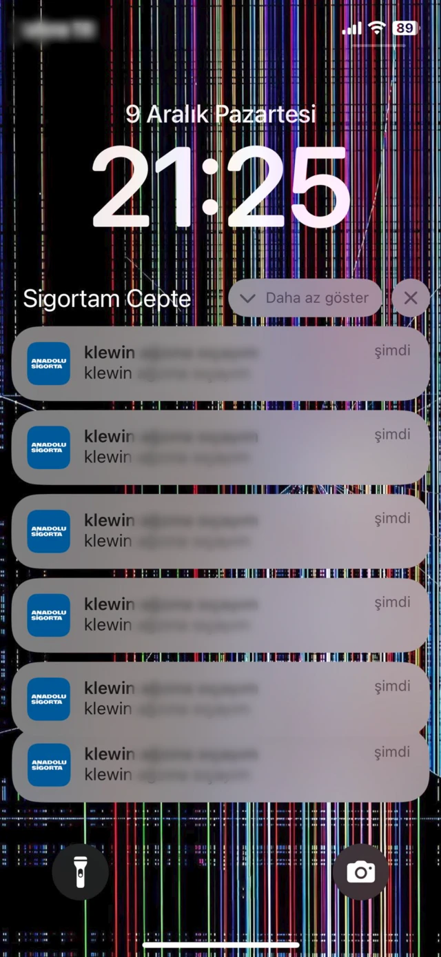 Siber saldırı sonrası kullanıcılara giden küfürlü bildirimleri içeren bir ekran görüntüsü.