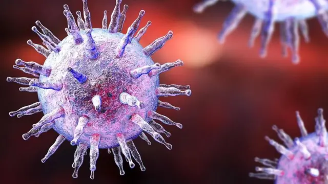 Una ilustración que representa los virus Epstein-Barr