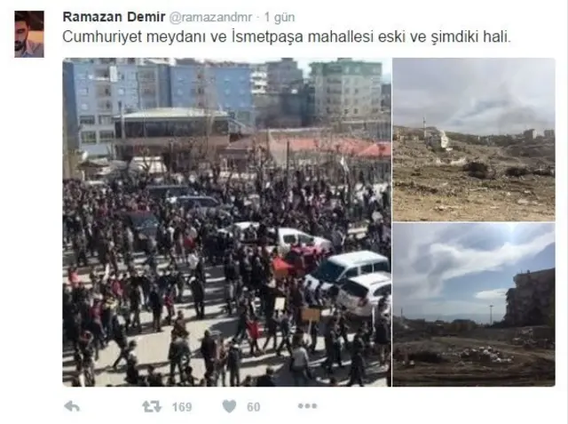 Ramazan Demir'in paylaştığı eski ve yeni Şırnak fotoğrafları