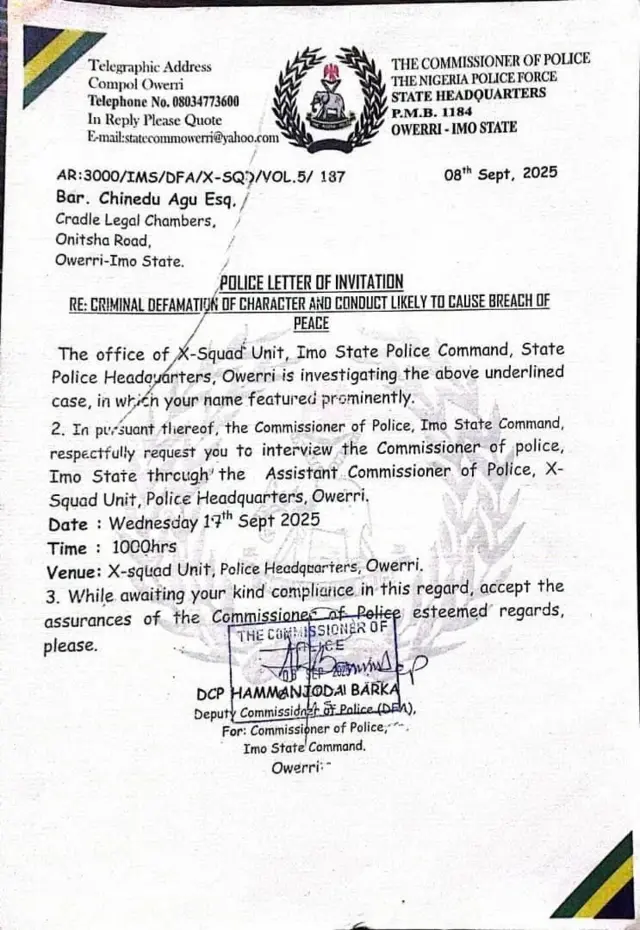 Akwụkwọ ịkpọ oku ndị uweojii Imo steeti