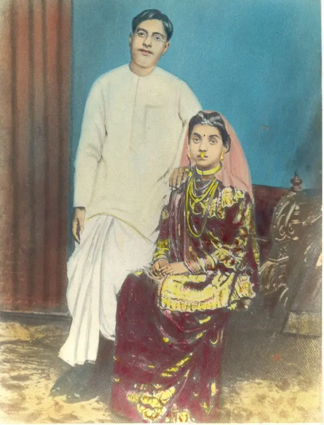 Photo du mariage colorisée.