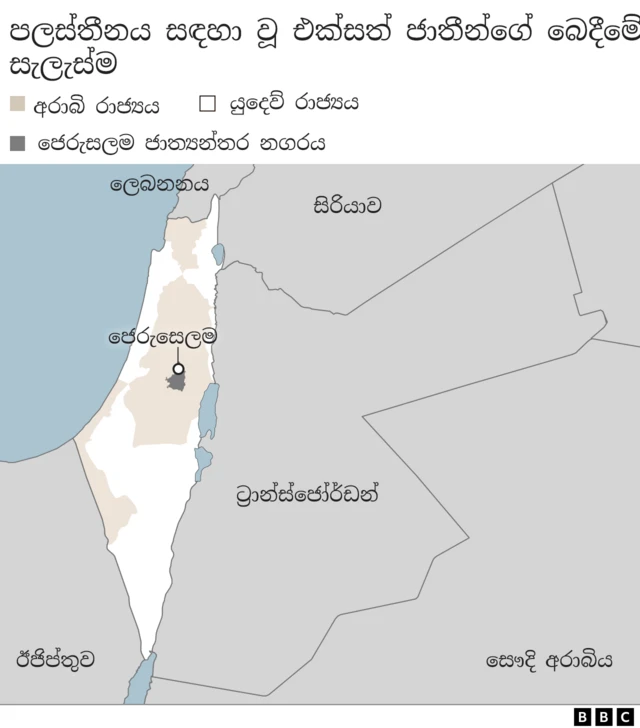 1947 වසරේදී, බ්‍රිතාන්‍ය රජය පලස්තීනය සම්බන්ධ සිය පාලනය අවසන් කිරීමට සැලසුම් කරන බව ප්‍රකාශ කිරීමෙන් පසුව, එක්සත් ජාතීන්ගේ සංවිධානයේ රටවල් විසින් 181 වන යෝජනාව සම්මත කරන ලදී.