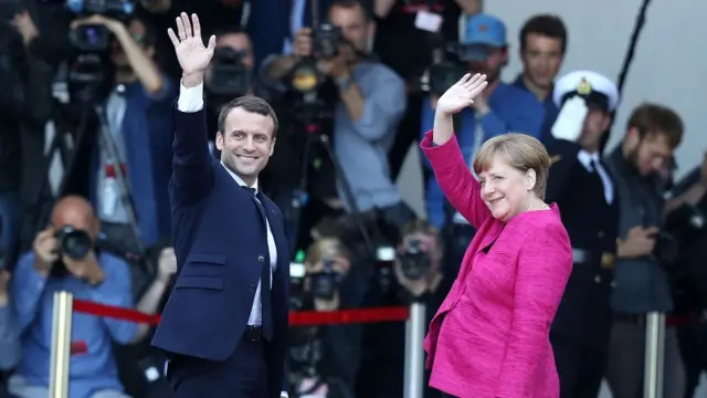 马克龙和默克尔