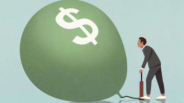 Ilustraçãocomo fazer aposta virtual na betanohomem inflando balão