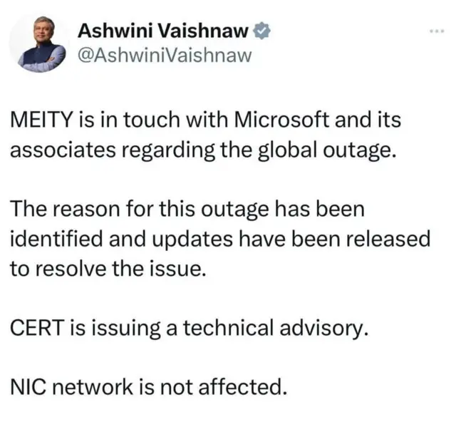 केंद्रीय माहिती तंत्रज्ञान मंत्री अश्विनी वैष्णव यांनी एक्स (पूर्वीच्या ट्विटर) वर पोस्ट करून या प्रकाराची माहिती दिली