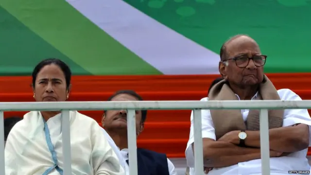 મમતા બેનરજી તથા શરદ પવારની તસવીર