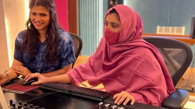 ரஹ்மானின் ஏ.எம்.ஸ்டுடியோவில் இசையமைப்பாளர் கத்தீஜா ரஹ்மான்