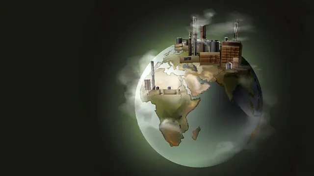 Planeta con fábricas