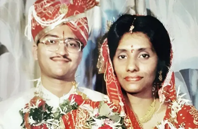 Maria Manjil and Sandeep Jain on their wedding day