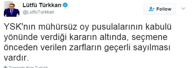 lütfü türkkan tweet