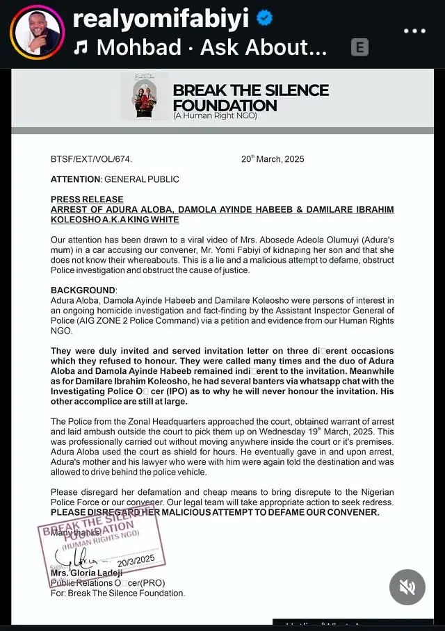 Atẹjade ti Yomi Fabiyi fisita