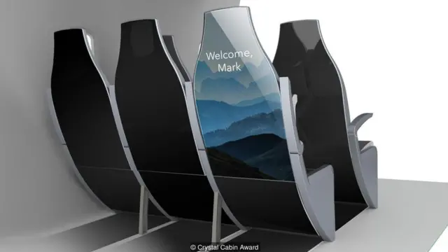 Ilustración asientos de un avión.