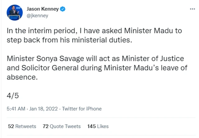 Kaycee Madu: Why Alberta Premier suspend Nigerian born Canadian Justice minister