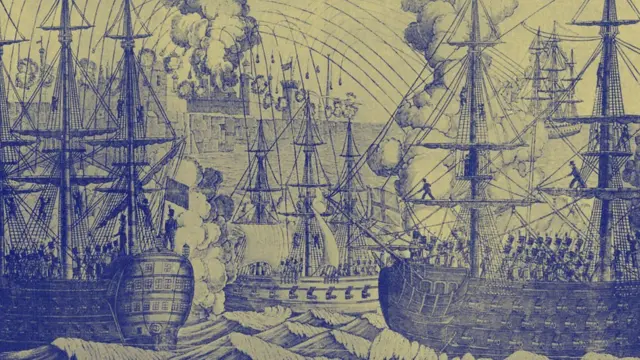 Dibujo del ataque francés a Argelia