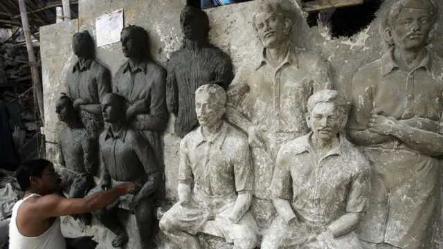 Una mural en honor a los jugadores del Mohun Bagan.