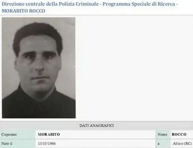 Ficha policial de Rocco Morabito